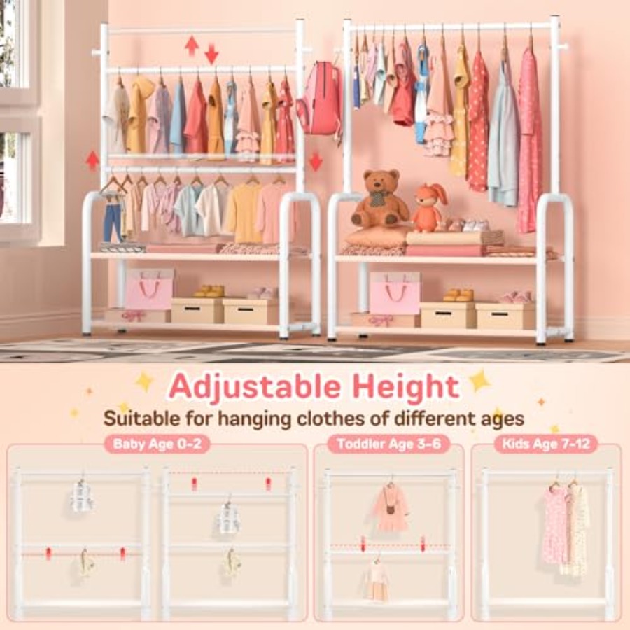 Clothing Rack with 2-Layer Sto - Baby Clothing Hanging Rack recension och pris