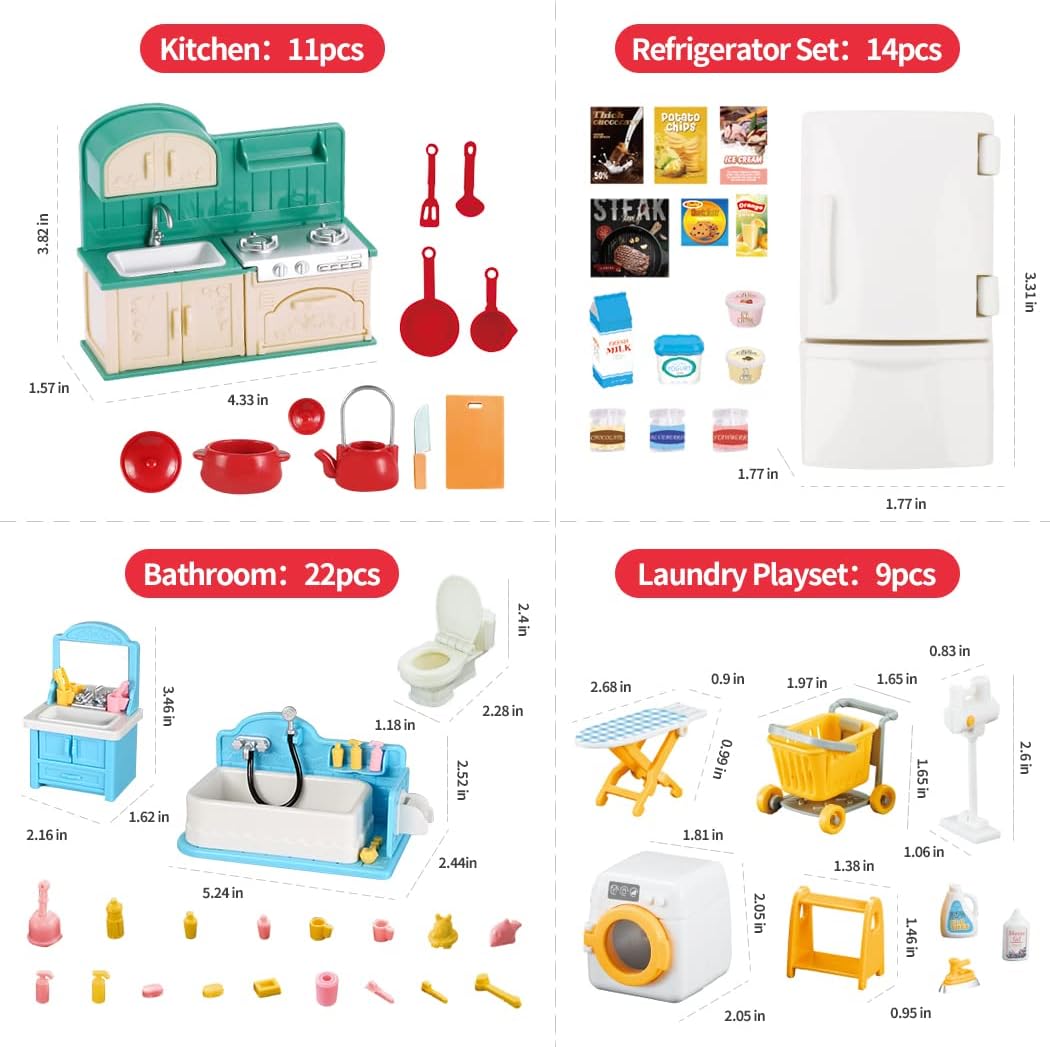 Dollhouse Furniture Set Doll h - Baby Clothing Washing Machine recension och pris