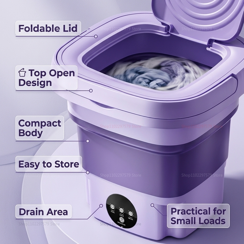 8L Portable Foldable Mini Wash - Baby Clothing Washing Machine recension och pris