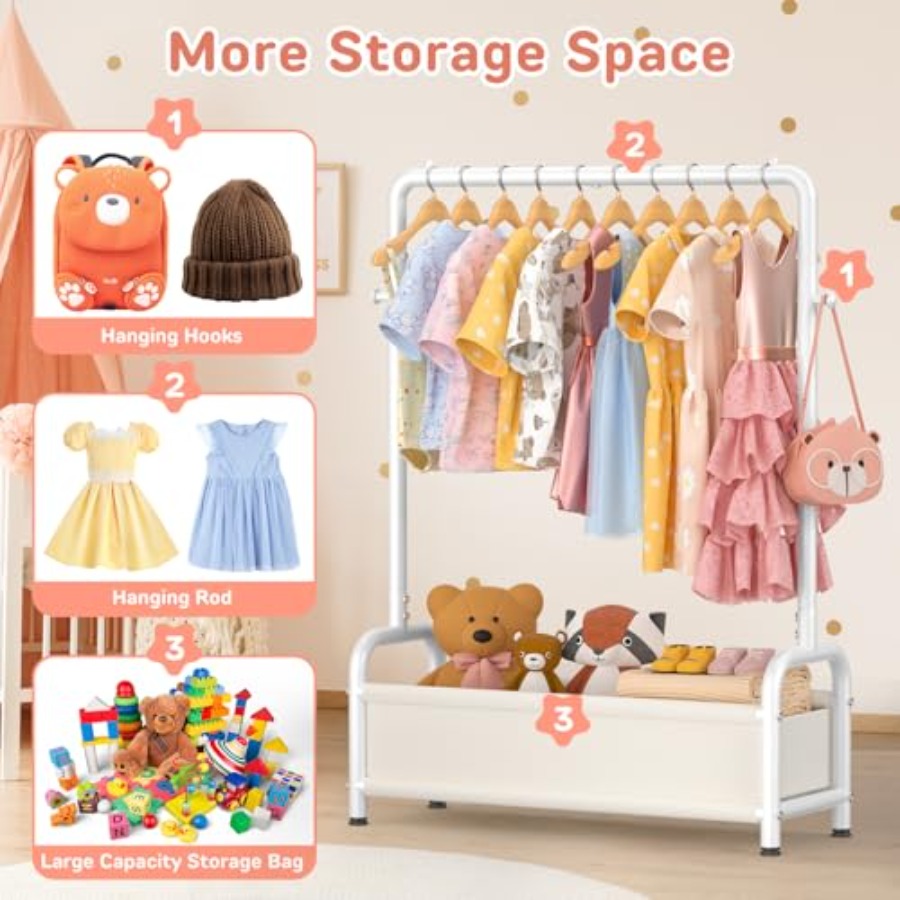 Clothing Rack with Storage She - Baby Clothing Hanging Rack recension och pris