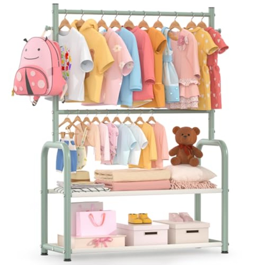 Clothing Rack with 2-Layer Sto - Baby Clothing Hanging Rack recension och pris
