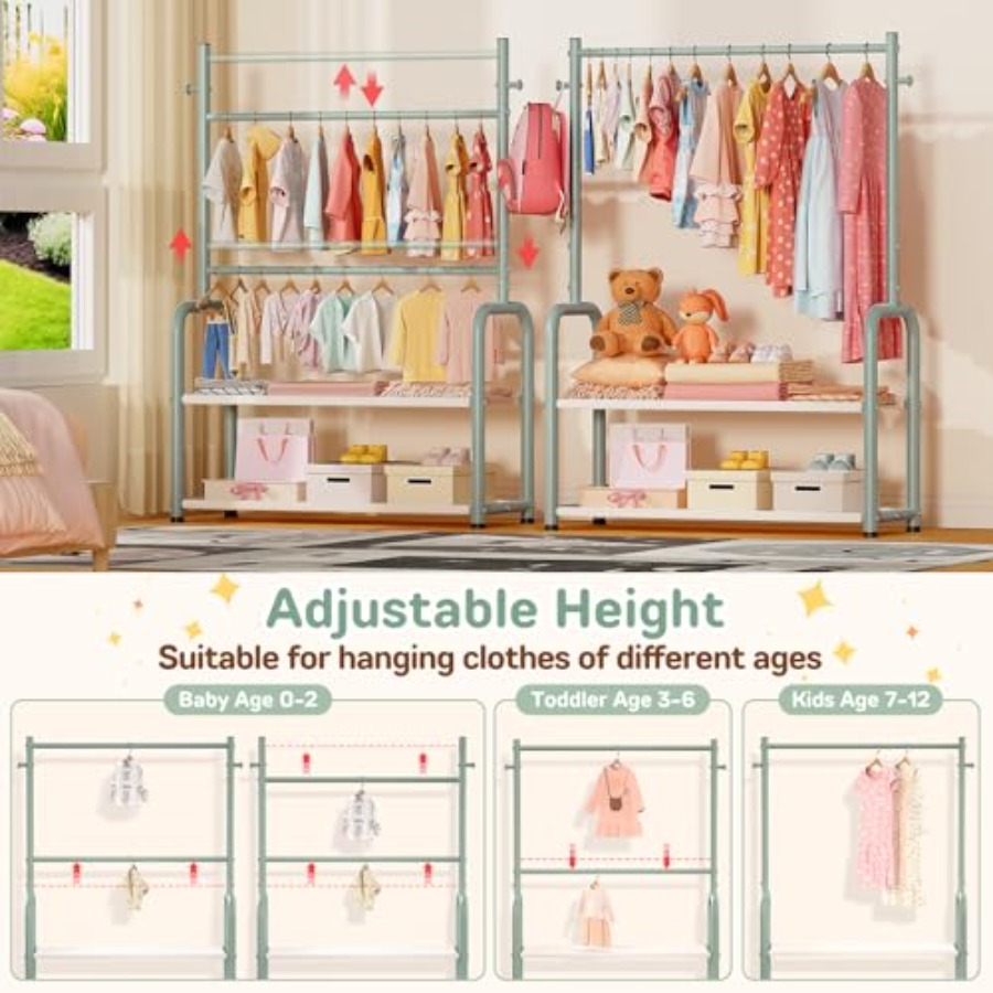 Clothing Rack with 2-Layer Sto - Baby Clothing Hanging Rack recension och pris