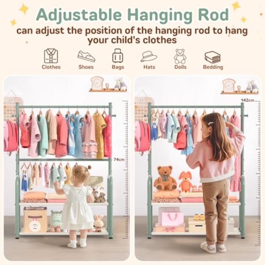 Clothing Rack with 2-Layer Sto - Baby Clothing Hanging Rack recension och pris