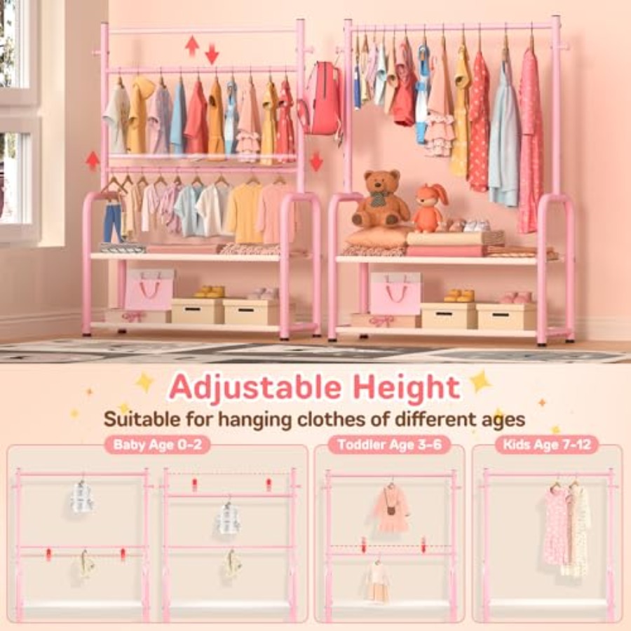 Clothing Rack with 2-Layer Sto - Baby Clothing Hanging Rack recension och pris